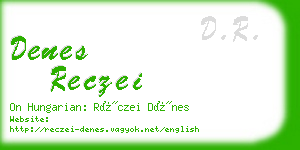 denes reczei business card